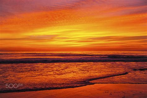 Fiery Sunset In Oceanside