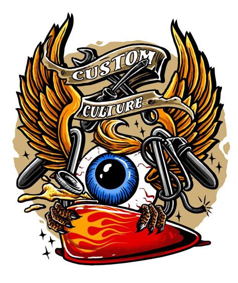 Premium Vector Flying Eyeball Retro Design Flying Eyeball Art