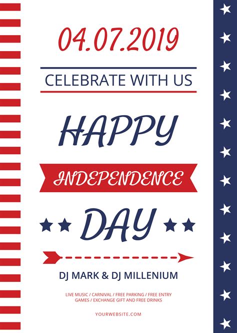 Free Happy Independence Day Flyer Template In Illustratorphotoshop