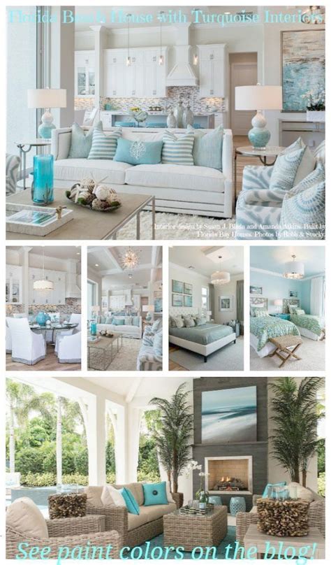 Florida Beach House With Turquoise Interiors Beach House Interior
