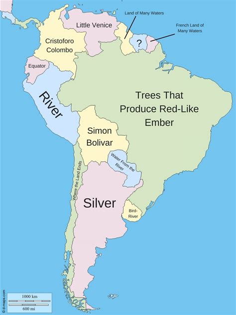 Etymology Of Country Names South America Geography Map Map