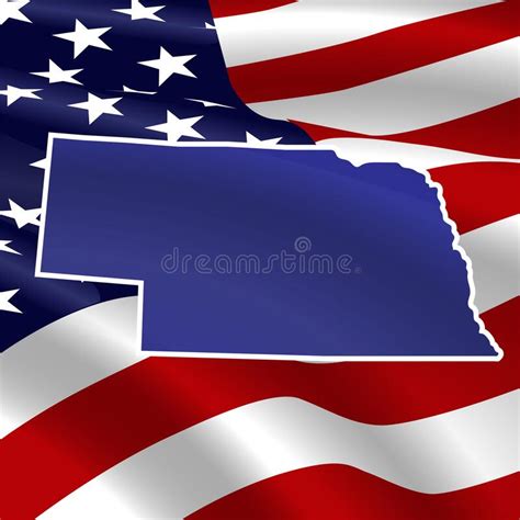 United States Nebraska On Usa Flag Background Stock Illustration