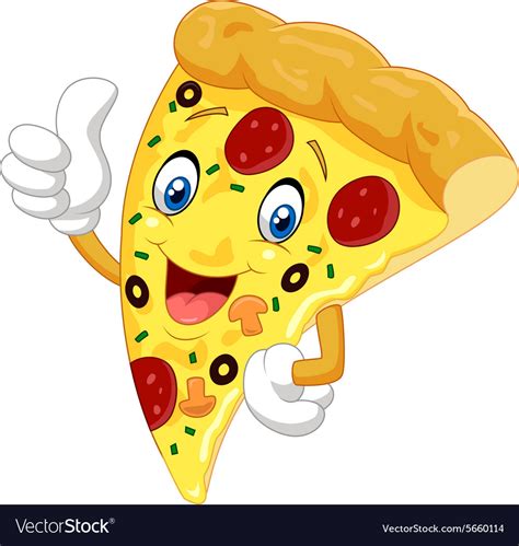 Cartoon Pizza Giving Thumb Up Royalty Free Vector Image