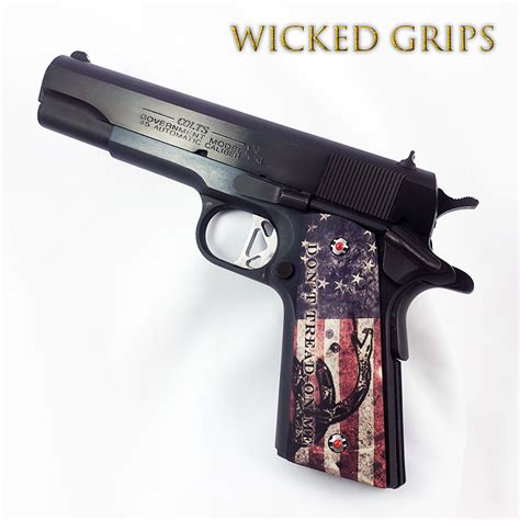 Custom 1911 Grips Graphic Art Dont Tread On Me Wicked Grips Custom Handgun Pistol Grips