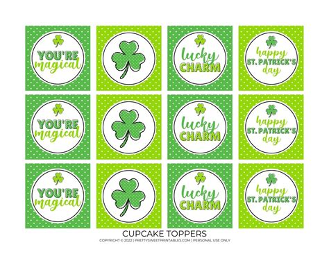 Free Printable St Patrick S Day Cupcake Toppers Pretty Sweet