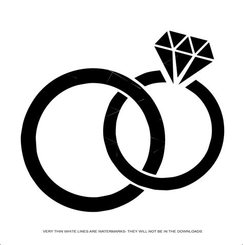 Entwined Diamond Wedding Set Rings Couple Love Marriage Jewelry Diamond Cut Print Design Image