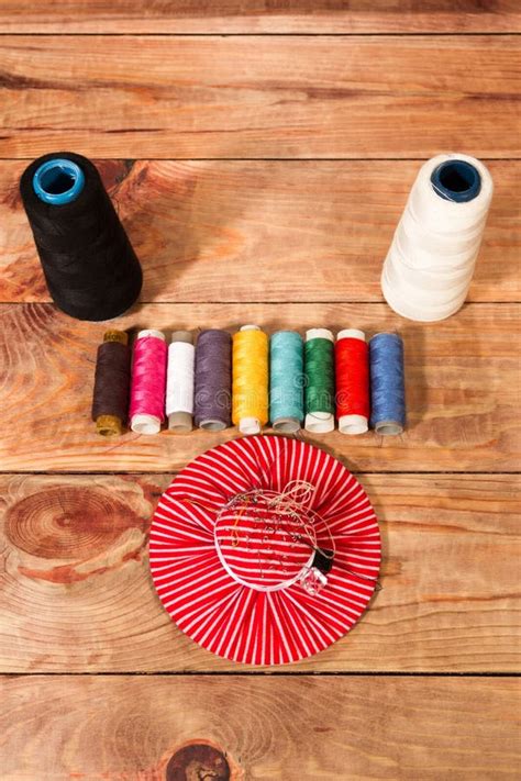 Set Of Threads And Pins Stock Image Image Of Tailor 73622551
