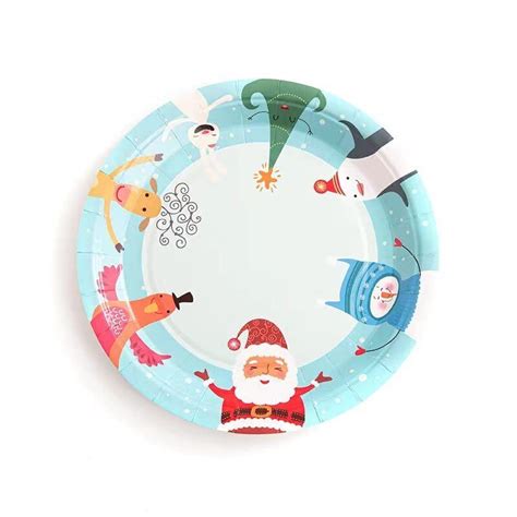 Disposable Christmas Party Paper Plates Pcs Assorted Designs Paper Tableware Ebay
