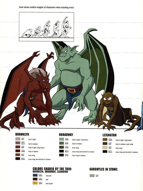Gargoyles Size And Color Chart 3 By Thebarracuda On Deviantart