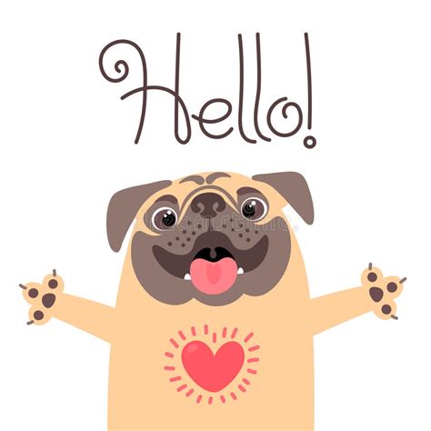 Dog Says Hello Stock Illustration Illustration Of Happy 56556927