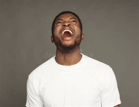 Facial Expression Emotions Friendly Black Man Laughing Stock Photo