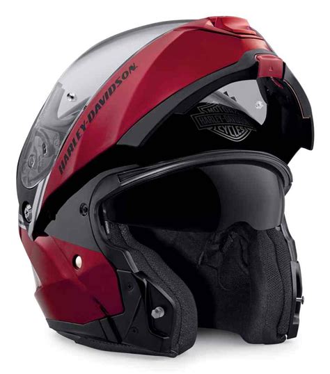 Harley Davidson Mens Capstone Sun Shield H24 Modular Helmet Red