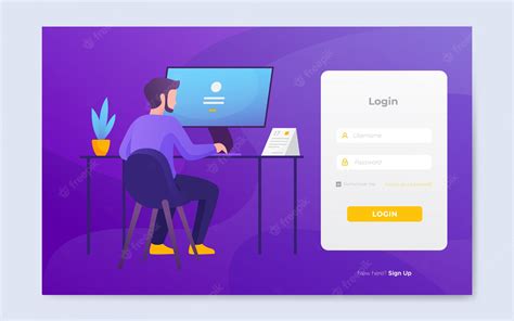 Premium Vector Modern Flat Website Login Page Template