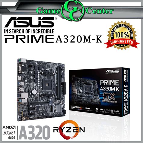 Asus Prime A320m K Amd Am4 Uatx Motherboard With Led Lighting Ddr4