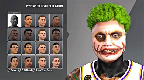 How To Get The Joker Facescan In Nba 2k20 Custom Rare Clown Facescan