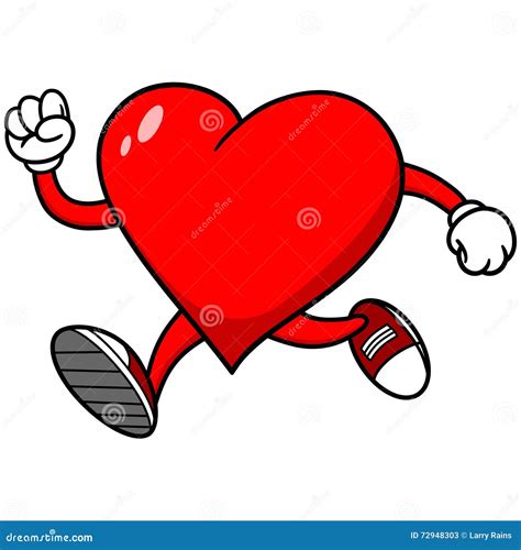 Heart Running stock vector. Illustration of walking, shoe - 72948303