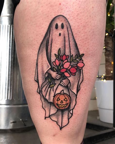 Cute Ghost Halloween Tattoo Pumpkin Tattoo Cute Halloween Tattoos
