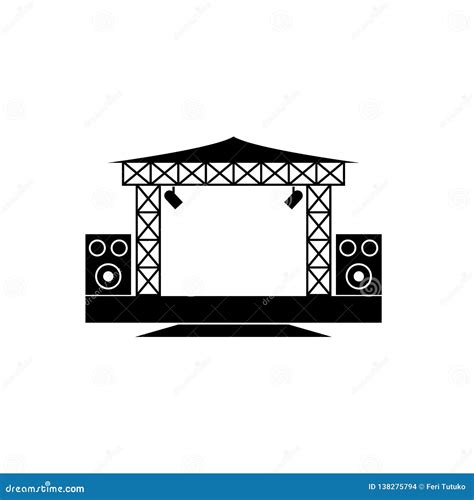 Outdoor Concert Stage Vector Icon Stock Illustration Illustration Of