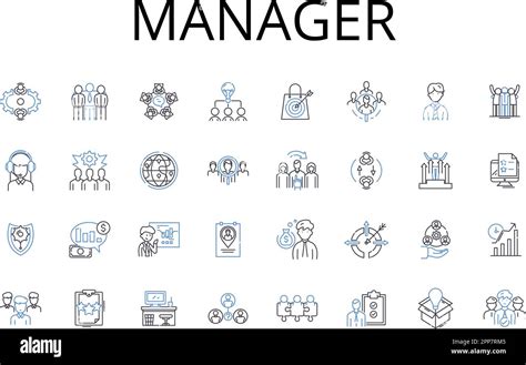 Manager Line Icons Collection Supervisor Director Head