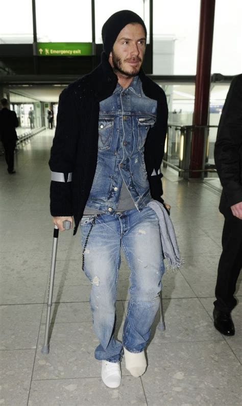 David Beckham Sporting Denim Jeans And Jacket David Beckham Style