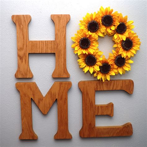 Home Letters With Wreath Etsy