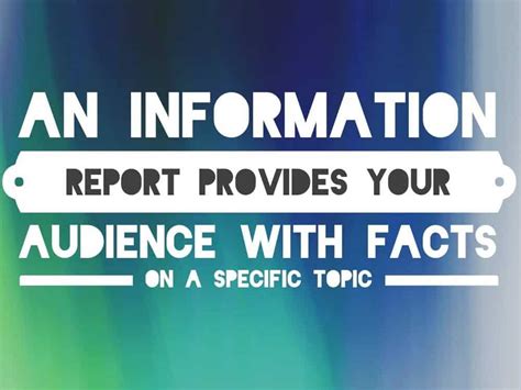 How To Write An Excellent Information Report