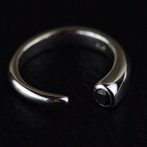 Japan Gothic Jewelry Simple Open Silver 925 Sterling Silver Gothic Ring