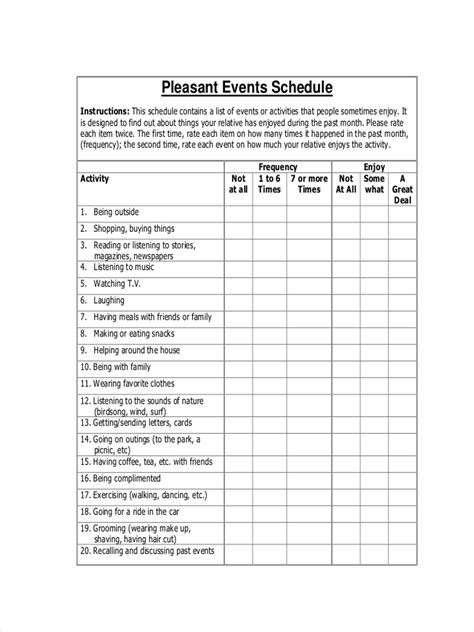 event schedule examples samples  google docs