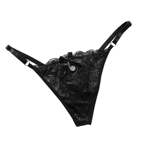 Dndkilg Seamless T Back Thong For Women Lace Sexy Bikini G String Panties See Through Soft