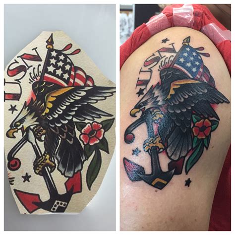 I want a usn tattoo in honor of my grandpa! Traditional Tattoos - Funhouse Tattoo San Diego