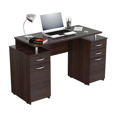 Inval Espresso Writing Desk With Four Drawers Cymax Business