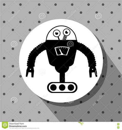 Funny Robot Cartoon Stock Illustration Illustration Of Black 63937688