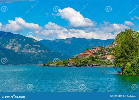 Marone Village At Iseo Lake In Italy Stock Photo Image Of Pietro