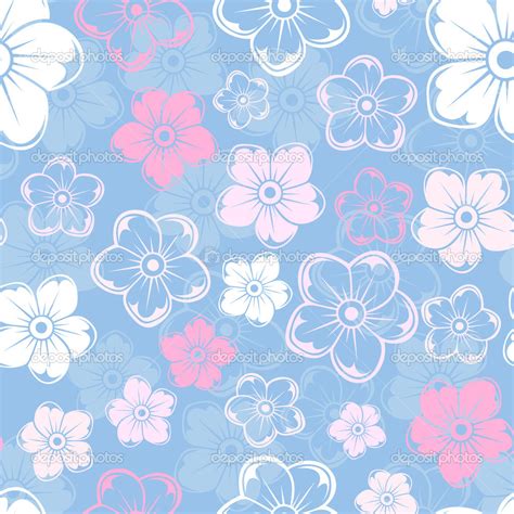 Blue And Pink Flower Wallpaper Sf Wallpaper