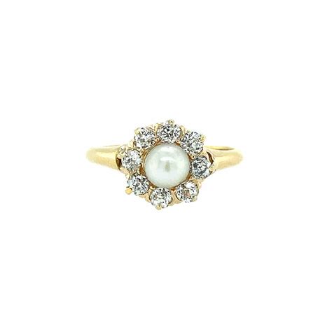 Estate Cultured Pearl And Diamond Ring Nelson Coleman Jewelers