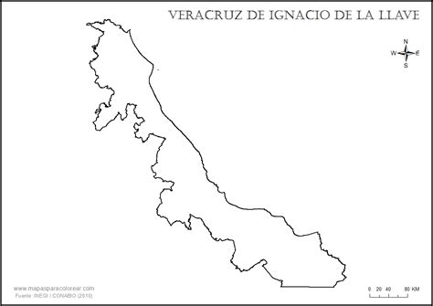 Mapas De Veracruz Para Colorear