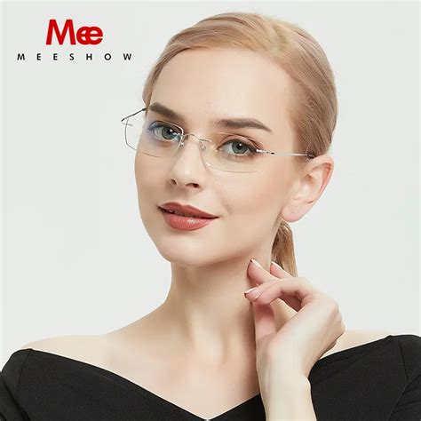 titanium glasses frame women s rimless ultralight ground glasses men women eyeglasses screwless