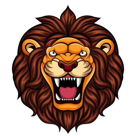 Premium Vector Angry Cartoon Lion Head Mascot