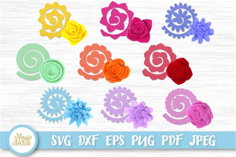 Felt Flower Templates Svgs Graphic By Magicartlab · Creative Fabrica