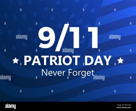 911 Patriot Day Never Forget September 11 2001 Vector Illustration