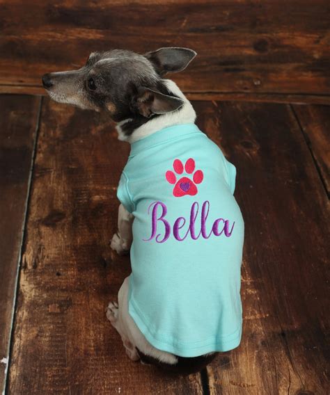 Personalized Dog Shirt Custom Dog Shirt Dog Paw Print Name Etsy