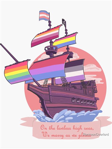 Pride Pirate Ship Sticker For Sale By Raccoonoverlord Redbubble