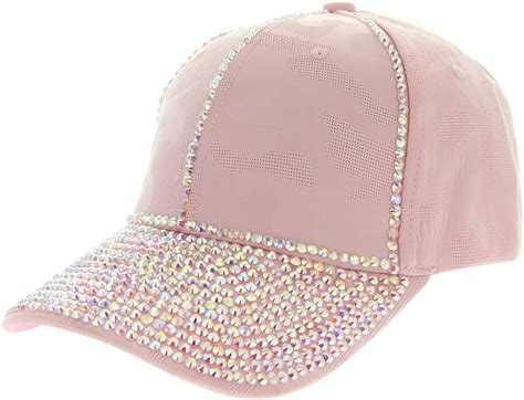 Top Headwear Glitter Stud Baseball Cap Pink At Amazon Womens