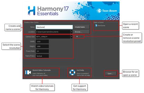 Harmony 17 Essentials Documentation Creating A Scene