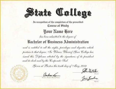 Printable Bachelor Degree Certificate Template Printable Templates