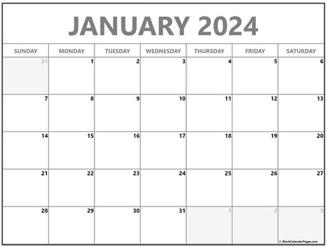 January Calendar With Holidays Printable
