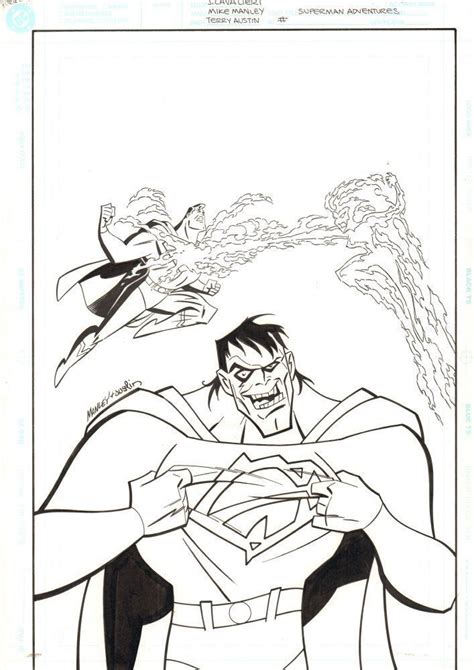Superman Adventures Unpublished Cover Superman And Bizarro Art By Mike