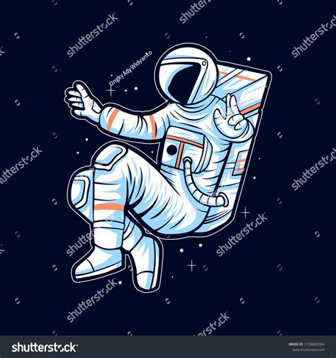 Astronaut Float On Space Vector Illustration Artwork Design Astronaut