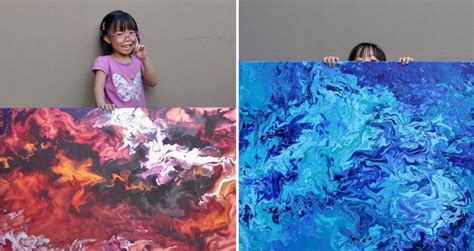 5 Year Old Painting Prodigy Sells Mesmerizing Galaxy Paintings Donates