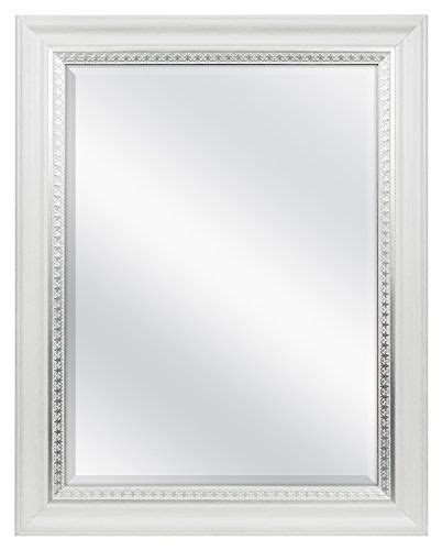 24 inches high x 24 inches wide x 2 inches deep. MCS 83048 18 X 24" Beveled Wall Mirror White Wood Grain F ...